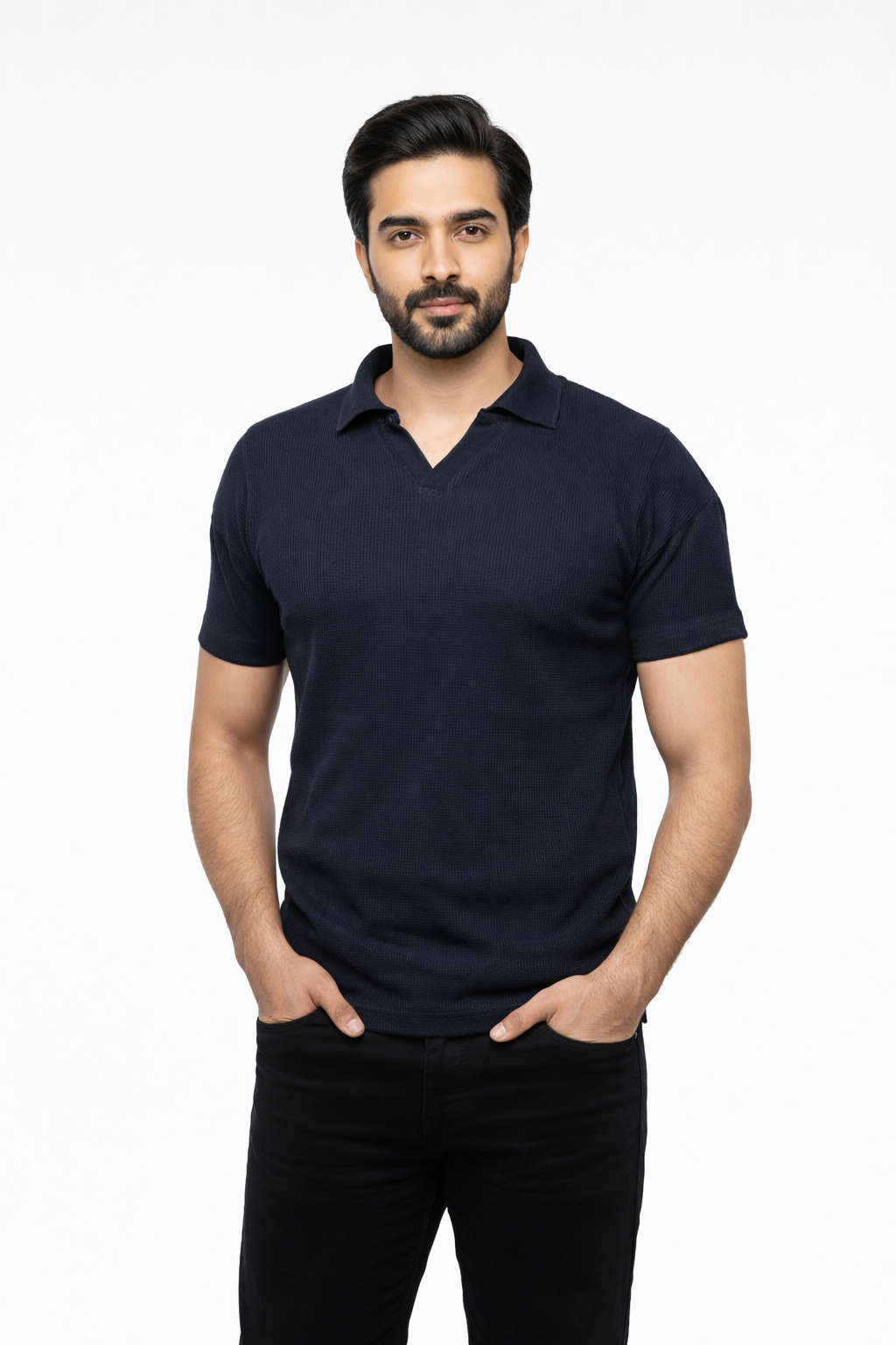 Black Knitted Polo