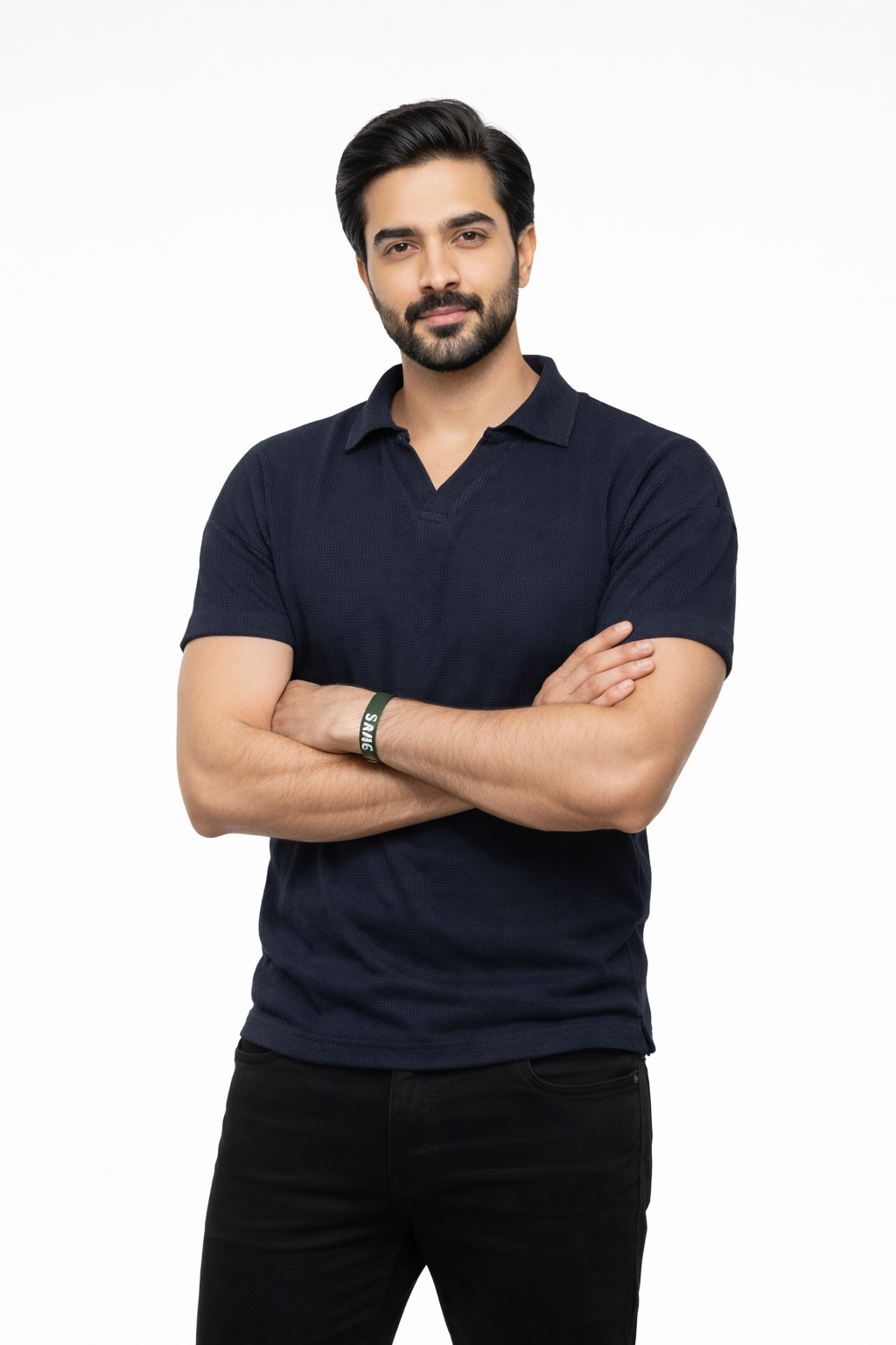 Black Knitted Polo