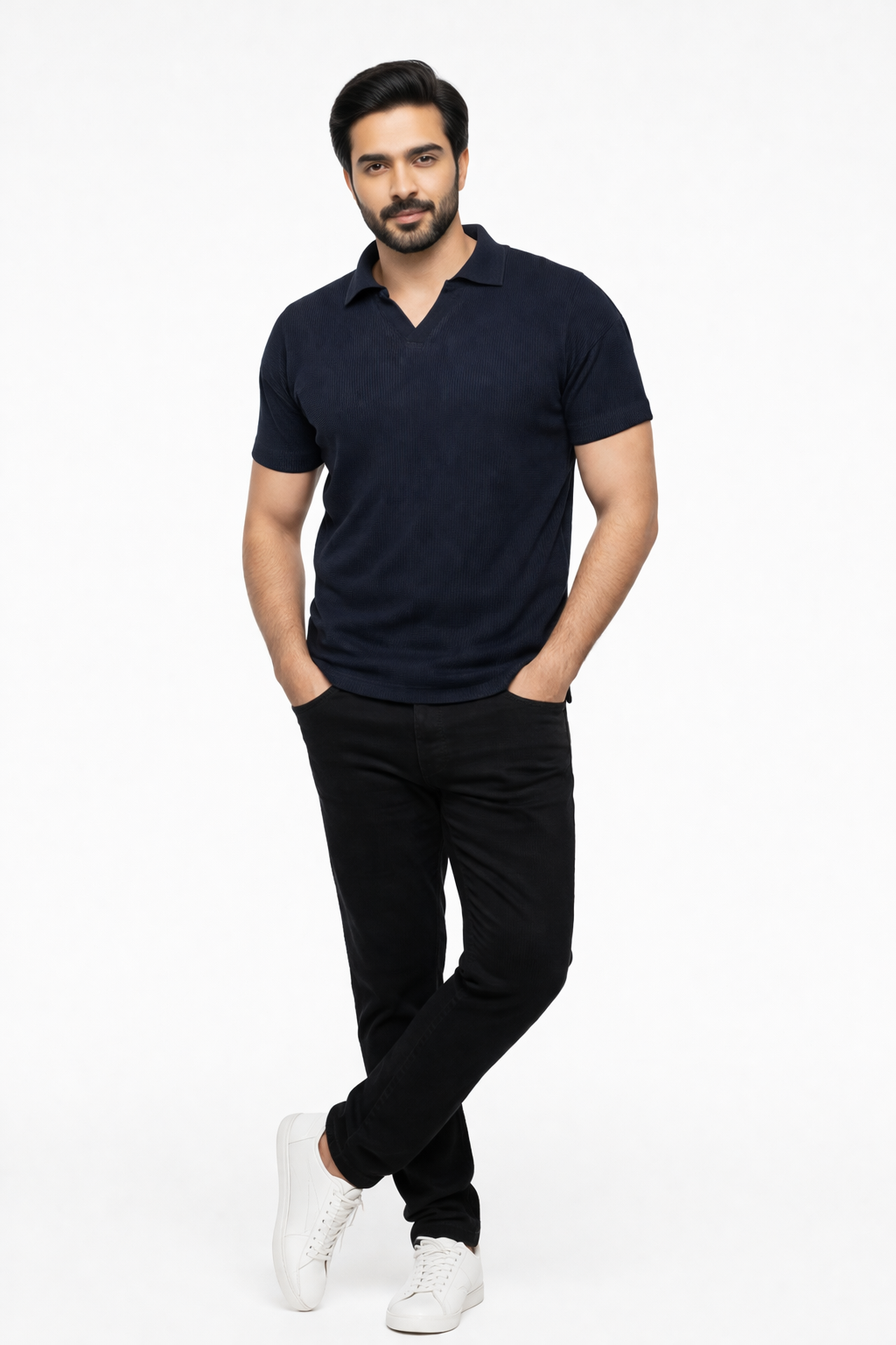 Black Knitted Polo