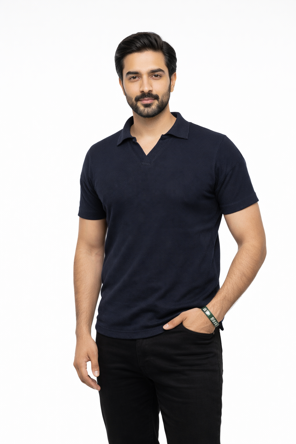 Black Knitted Polo